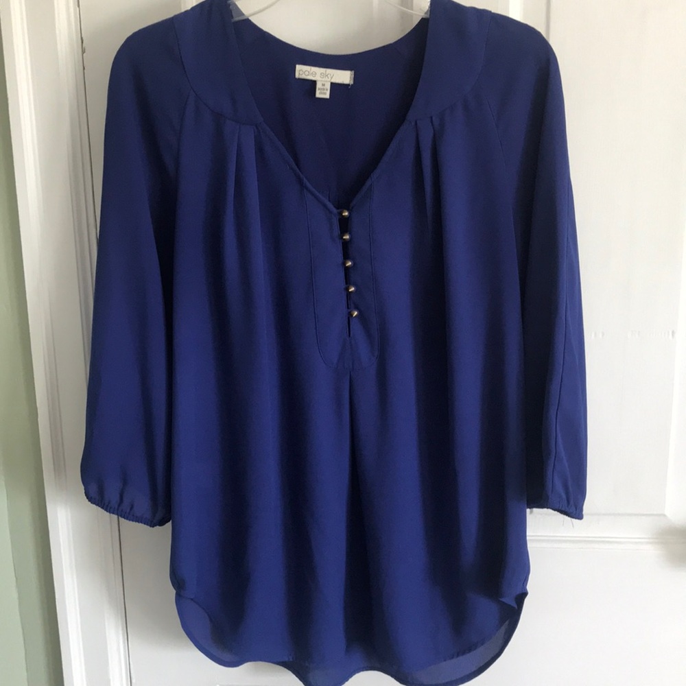 Pale sky royal blue blouse